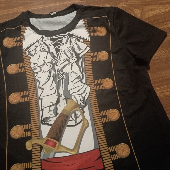 PIRATE T-SHIRT - Large // Costume Cosplay Funny Dress Tee Shirt Top - Picture 3 of 6